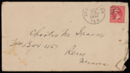 Envelope addressed to Charles M. Sparks from Georgetown, Tex.