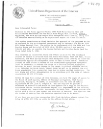 Winter of 1994 wild horse removal environmental assessment and Commission response