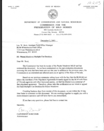 Commission letter, regarding Paiute Meadows multiple use decision