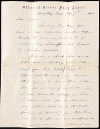 Letter from Henry R. Mighels to Nellie Verrill, January 7, 1866