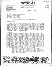 Las Vegas District, Wild Horse Organized Assistance (WHOA!) letter regarding the Esmeralda-Southern Nye Planning Area