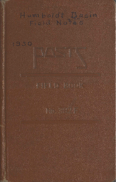 Humboldt Basin field notes, 1930