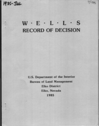 Wells record of decision