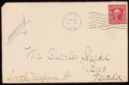 Letter and envelope to Charles M. Sparks from Cecyl