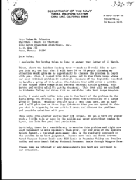 Naval Weapons Center letter of apology and explanation to Wild Horse Organized Assistance (WHOA!)