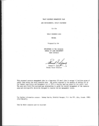1983 draft Wells management plan and environmental impact statement