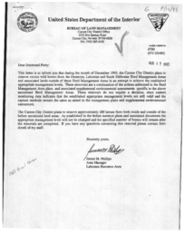 Gather letter and Wild Horse Organized Assistance (WHOA!) response, commission response