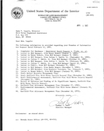 Wild Horse Organized Assistance (WHOA!) Freedom of Information Act request and information sent