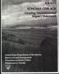 1981 draft Sonoma-Gerlach grazing environmental impact statement