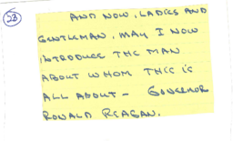 Card containing part of a larger speech given by Paul Laxalt, November 1979