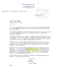 Correspondence from Ronald Reagan to Paul Laxalt, February 1977