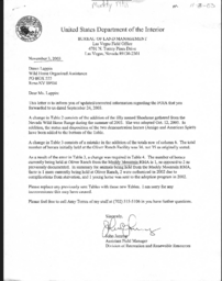 Bureau of Land Management letter to Wild Horse Organized Assistance (WHOA!). Freedom of Information Act request