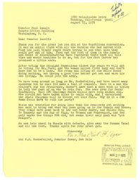Correspondence between Mr. and Mrs. Earl F. Ager and Paul Laxalt, August 1976