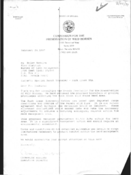 Commission letter concerning grazing transfer and Bureau of Land Management response