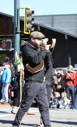 Man playing alboka (horn)
