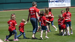 Zazpiak Bat young Basque dancers dancing Polka-Pik at Greater Nevada Field