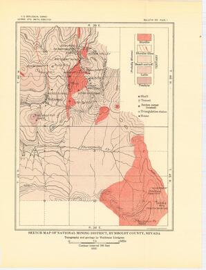 Sketch Map of National Mining District, Humboldt County, Nevada