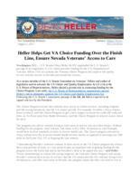 Heller Helps Get VA Choice Funding Over the Finish Line, Ensure Nevada Veterans' Access to Care