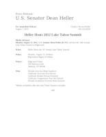 Heller Hosts 2012 Lake Tahoe Summit