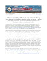 Heller Introduces Bill to Address Nevada's Affordable Housing Crisis, Incentivize Affordable Housing Options for Nevada's Seniors