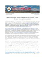 Heller Introduces Bill to Crackdown on Criminal Gangs, Protect Nevada Communities