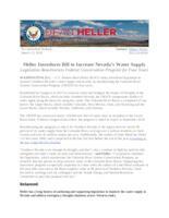 Heller Introduces Bill to Increase Nevada's Water Supply