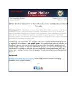 Heller Introduces Efforts to Improve Broadband Services in Rural Nevada