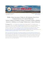 Heller Joins Secretary Zinke As He Initiates First-Ever National Survey of Critical Minerals