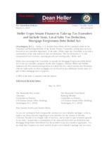 Heller Letter Tax Extenders