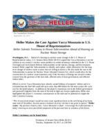 Heller Makes the Case Against Yucca Mountain to U.S. House of Representatives