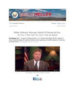 Heller Memorial Day Message