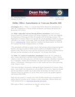 Heller Offers Amendments to Veterans Benefits Bill