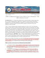 Heller on Bipartisan House Vote to Revive Yucca Mountain "This Bill is Dead on Arrival"