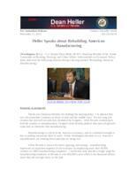 Heller Opening Statement at Banking Hearing on Rebuilding American Manufacturing