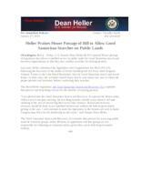 Heller Praises House Passage of Bill to Allow Good Samaritan Searches on Public Lands