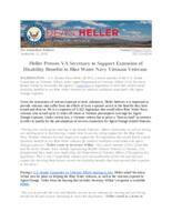 Heller Presses VA Secretary to Support Extension of Disability Benefits to Blue Water Navy Vietnam Veterans