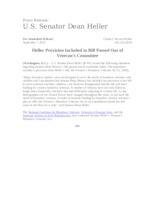 Heller Provision Included in Bill Passed Out of Veteran's Committee