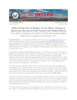 Heller Pushes His No Budget, No Pay Bill as Solution to Bipartisan, Bicameral Panel Tasked with Budget Reform