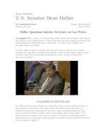 Heller Questions Salazar.Gas Prices