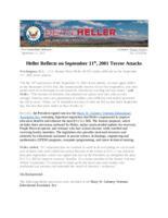 Heller Reflects on September 11th, 2001 Terror Attacks