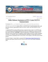 Heller Releases Statement on EPA's Latest WOTUS Announcement