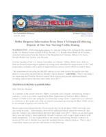 Heller Requests Information From Reno VA Hospital Following Reports of One-Star Nursing Facility Rating