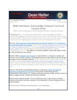 Heller Resolution Acknowledges National Travel and Tourism Week