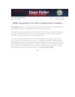 Heller Responds to Nevada Unemployment Numbers