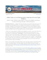 Heller Seeks to Level Playing Field to Help Rural Nevada Fight Wildfires