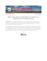 Heller Slams House's Legislative Package for Including Yucca Mountain Funding