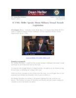 Heller Speaks About Military Sexual Assault Legislation