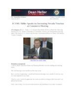 Heller Speaks on Increased Nevada Tourism at Commerce Hearing