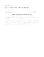 Heller Statement on Attacks in Libya