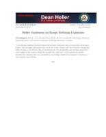 Heller Statement on Bango Refining Explosion